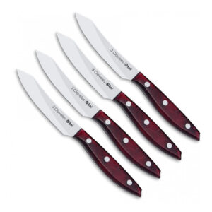 Set 4 Cuchillos Chuleteros Koi Bordó
